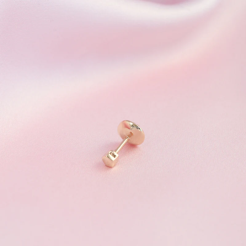 Polygon Gemstone Cartilage Earring- 14K Gold
