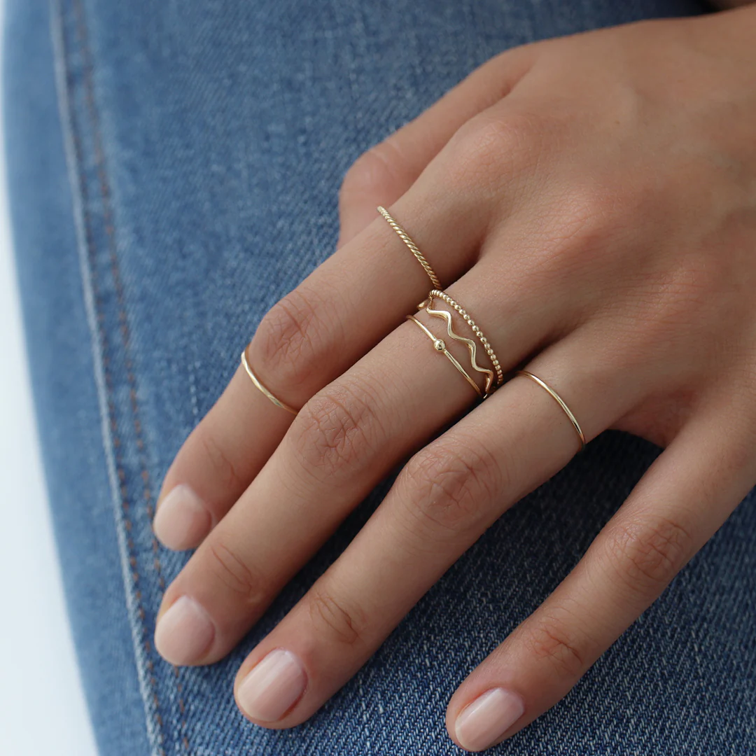 Skinny Stacking Ring- 14K Gold