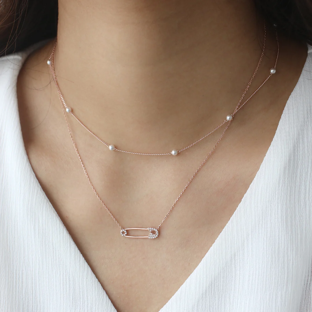 Safety Pin Necklace- Sterling Silver