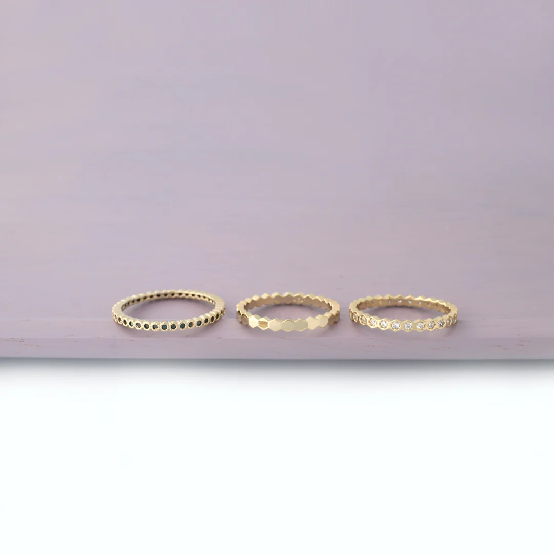Delicate CZ Eternity Ring- Sterling Silver
