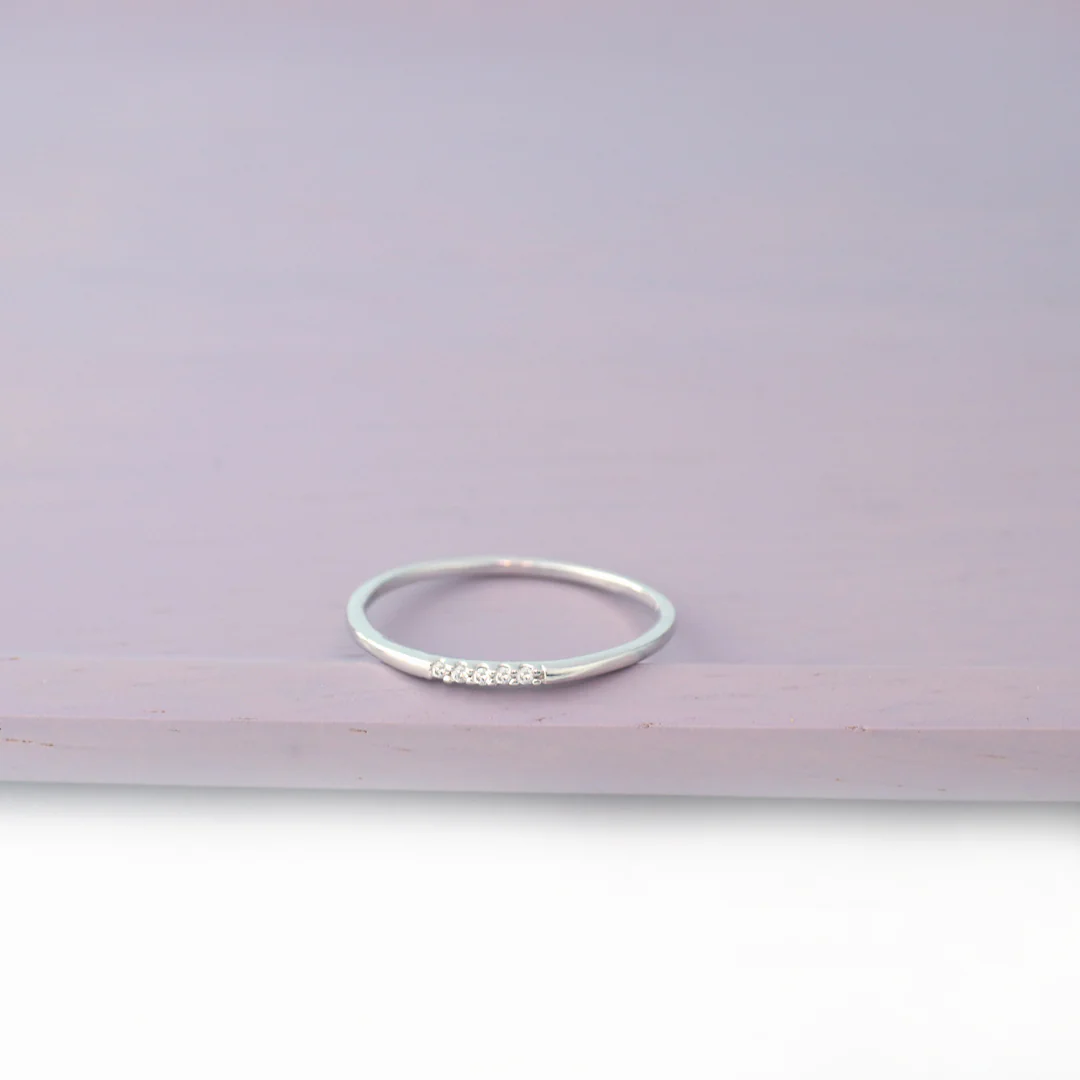 CZ Line Ring- Sterling Silver