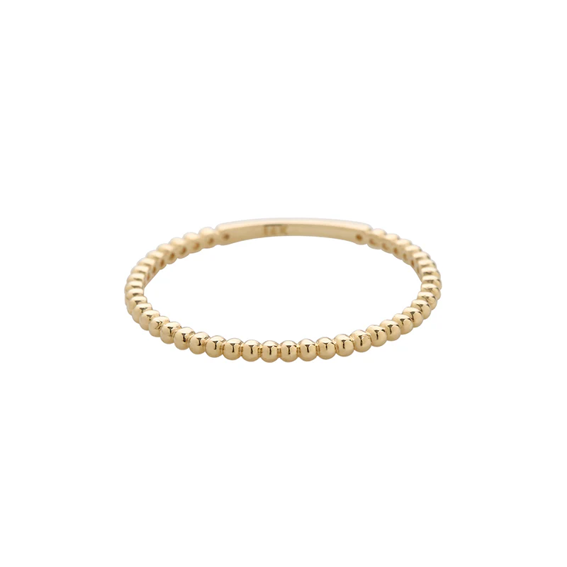 Slim Dotted Ring- 14K Gold