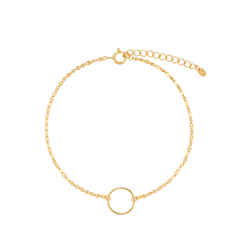 Circle Highlight Chain Bracelet- Sterling Silver