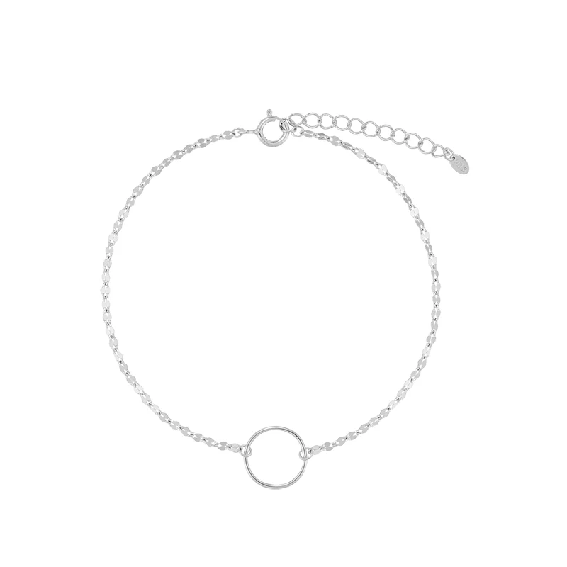 Circle Highlight Chain Bracelet- Sterling Silver