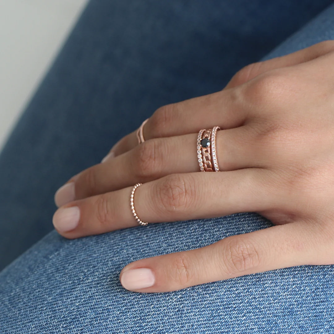 Dainty CZ Eternity Ring- Sterling Silver