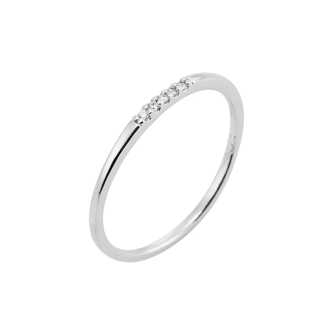 CZ Line Ring- Sterling Silver