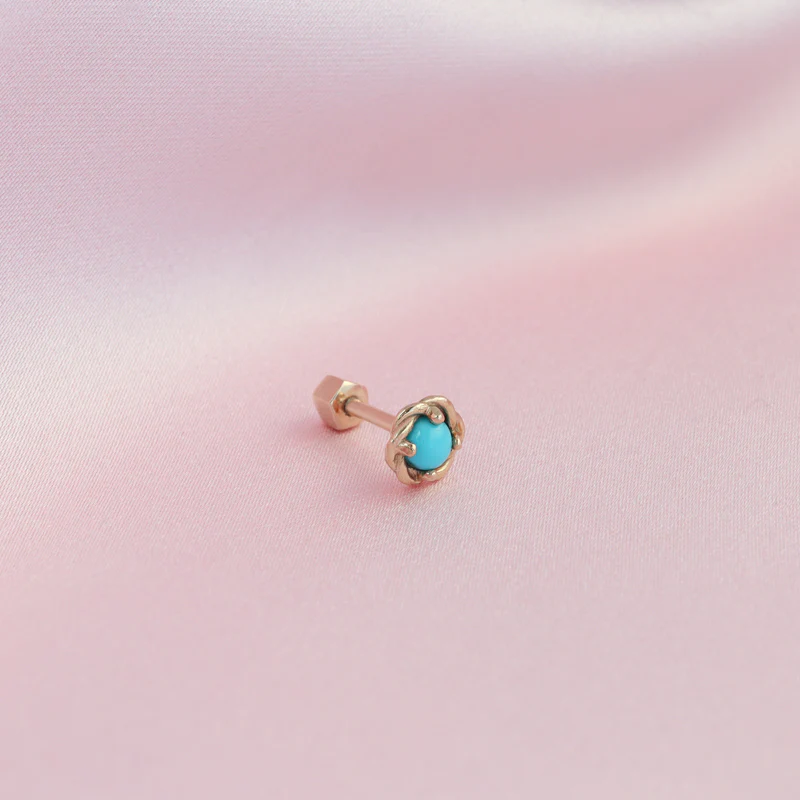 Twist Frame Cartilage Earring- 14K Gold