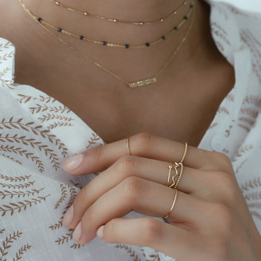 Thin Ball Ring- 14K Gold