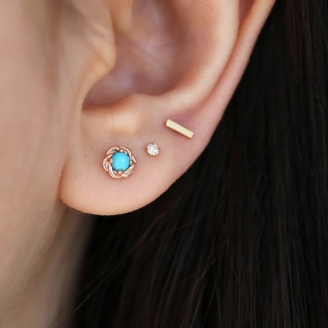 Twist Frame Cartilage Earring- 14K Gold