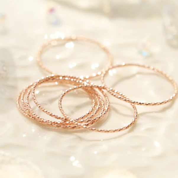 Thin Textured Ring- 14K Gold