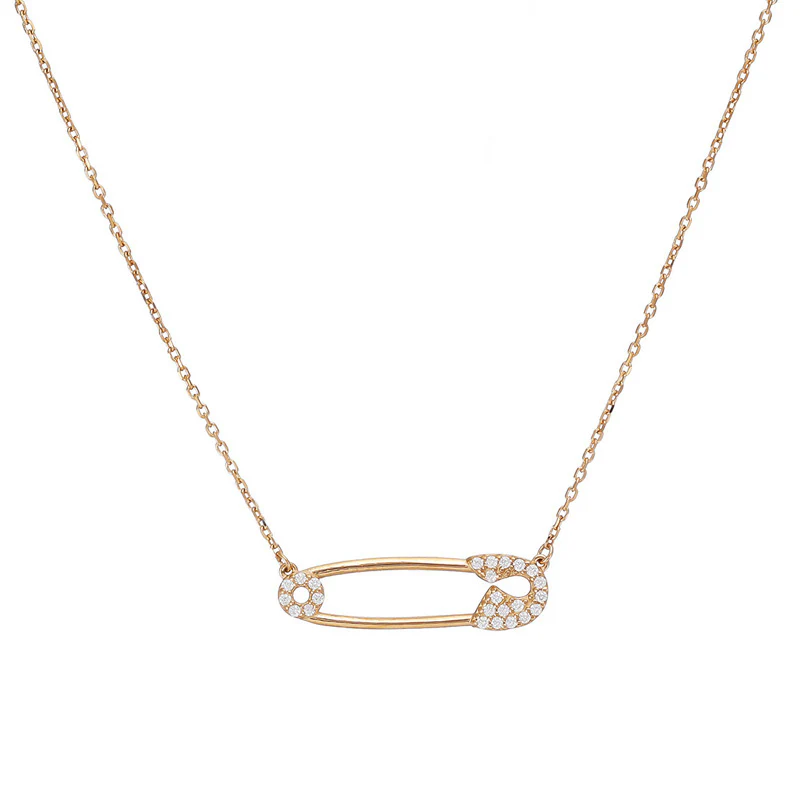 Safety Pin Necklace- Sterling Silver