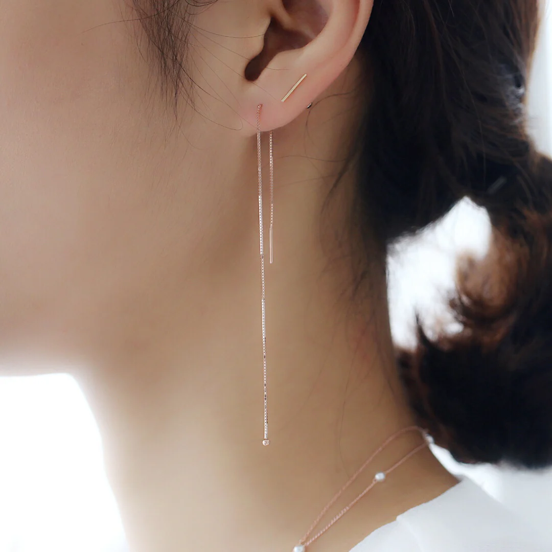 Simple Chain Threader Earrings