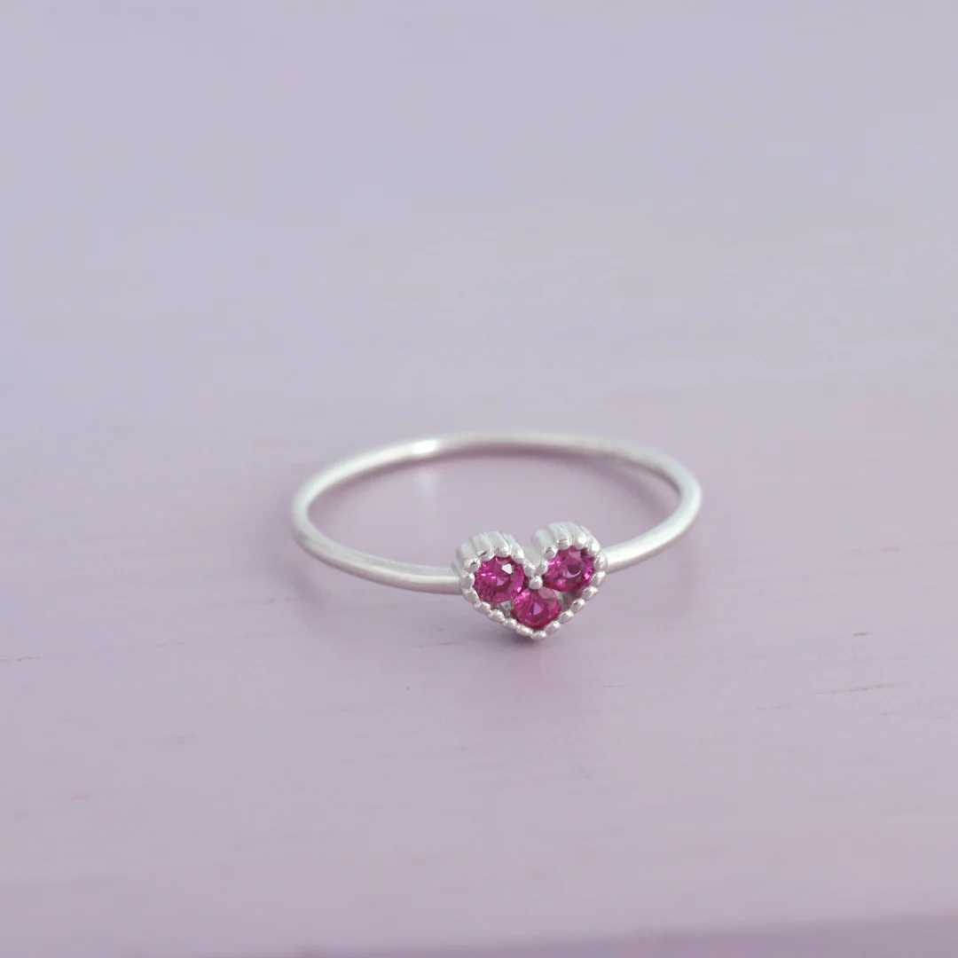 Heart Slim Ring- Sterling Silver