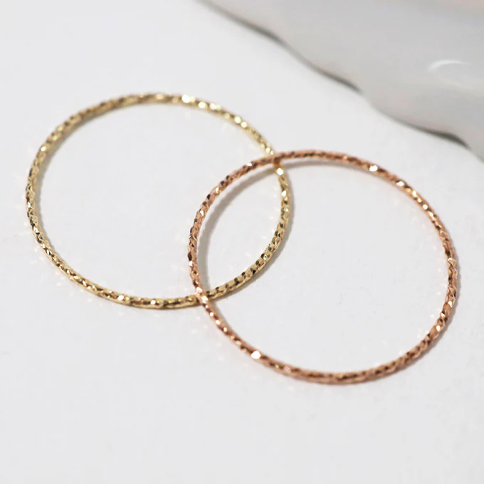Thin Textured Ring- 14K Gold