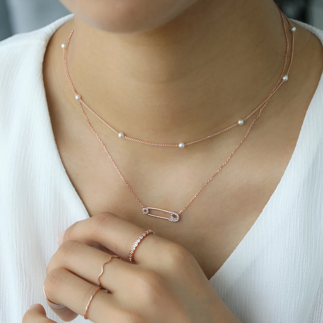 Pearl Chain Choker- Sterling Silver