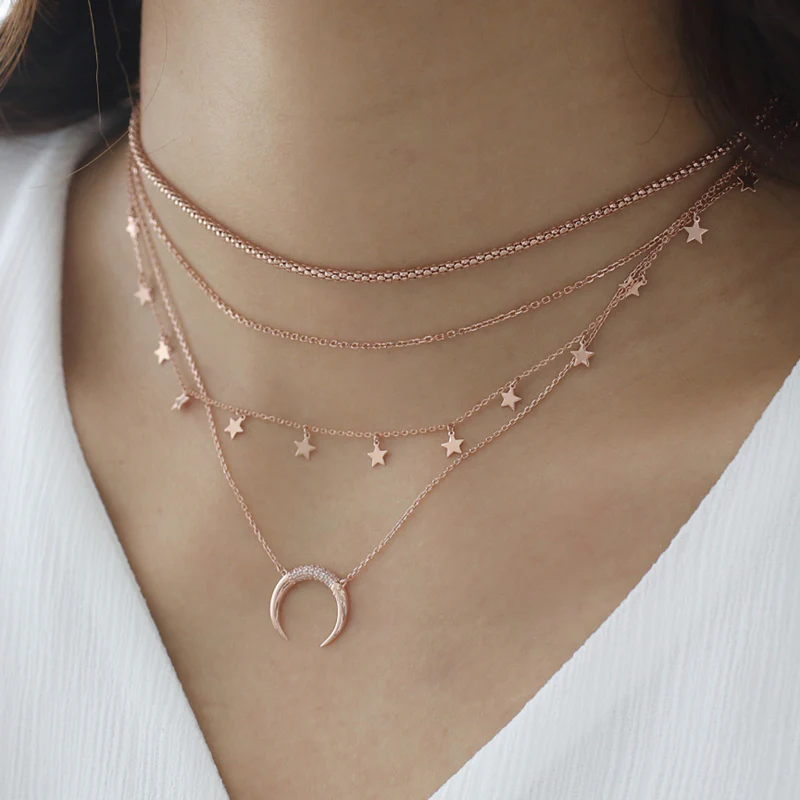 Star Chain Necklace- Sterling Silver