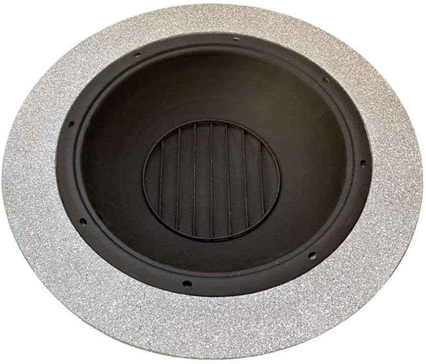 Small Firepit, Fire Pit with BBQ Grill Shelf, Fire Bowl for Garden and Patio with Fashionable and Artistic Magnesium Oxide Base Outdoor Round Wood Burning Fire Pit with Charcoal Grill