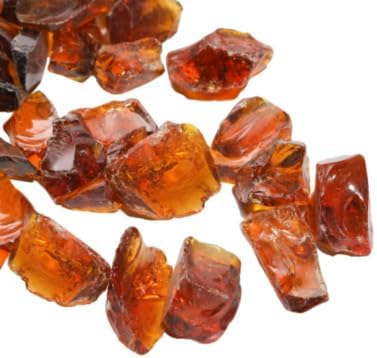 Compatible with Yellow Fire Glass Pit Place Reflective Rocks Premium Warm Beads Crystals 10 lb