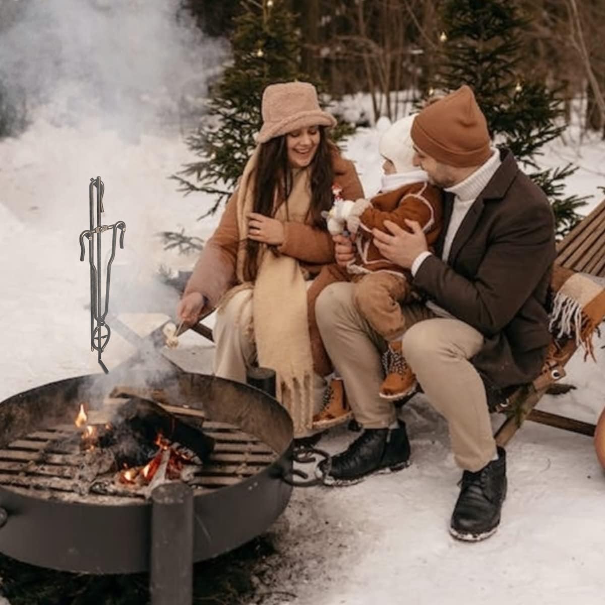 Fire Poker and Tong Set, Fire Pit Tools for Outside