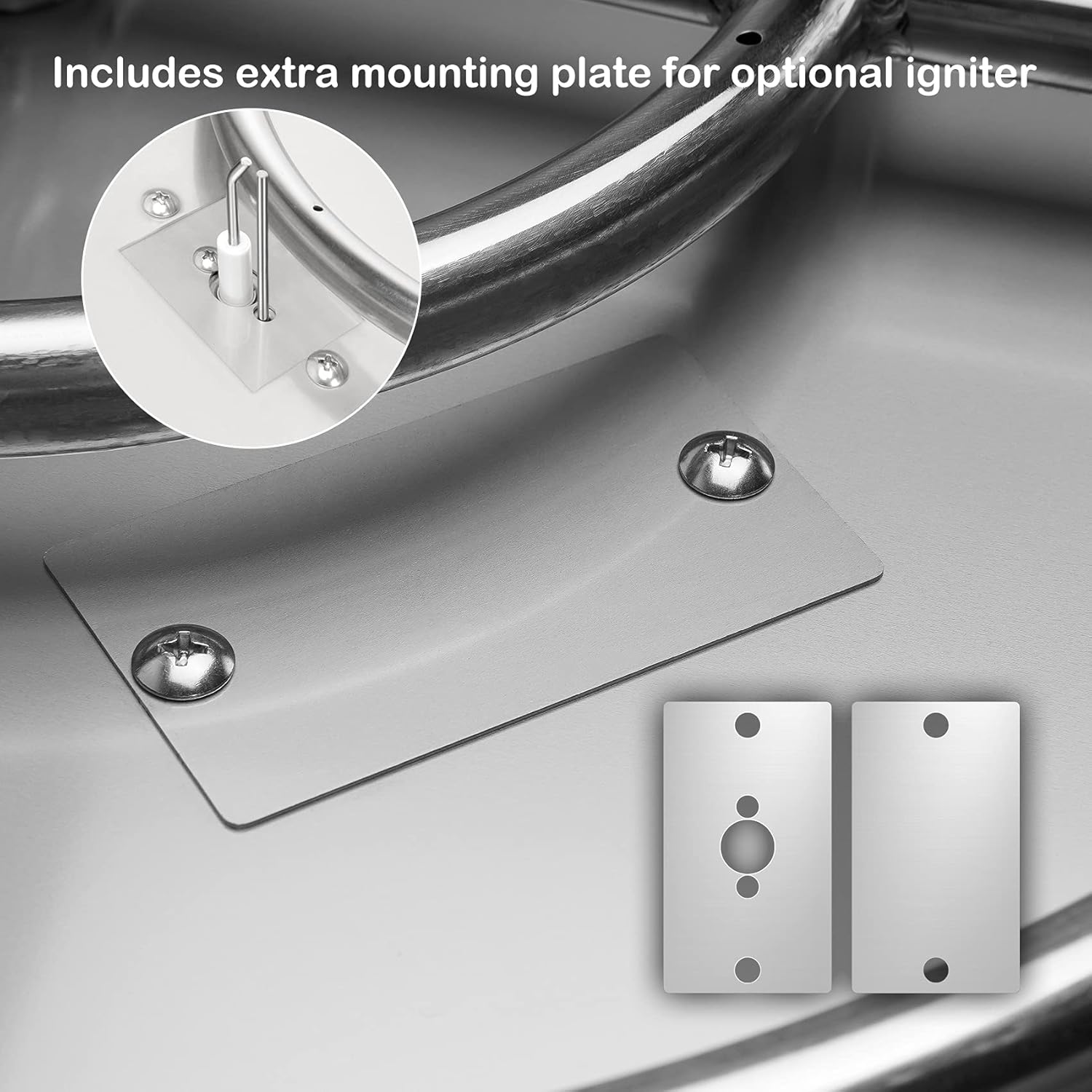 Stanbroil 25 Inch Drop-in Round Natural Gas Fire Pit Kit with Spark Ignition,304 Stainless Steel Fire Pit Burner for Outdoor DIY Firepit - Natural Gas Version