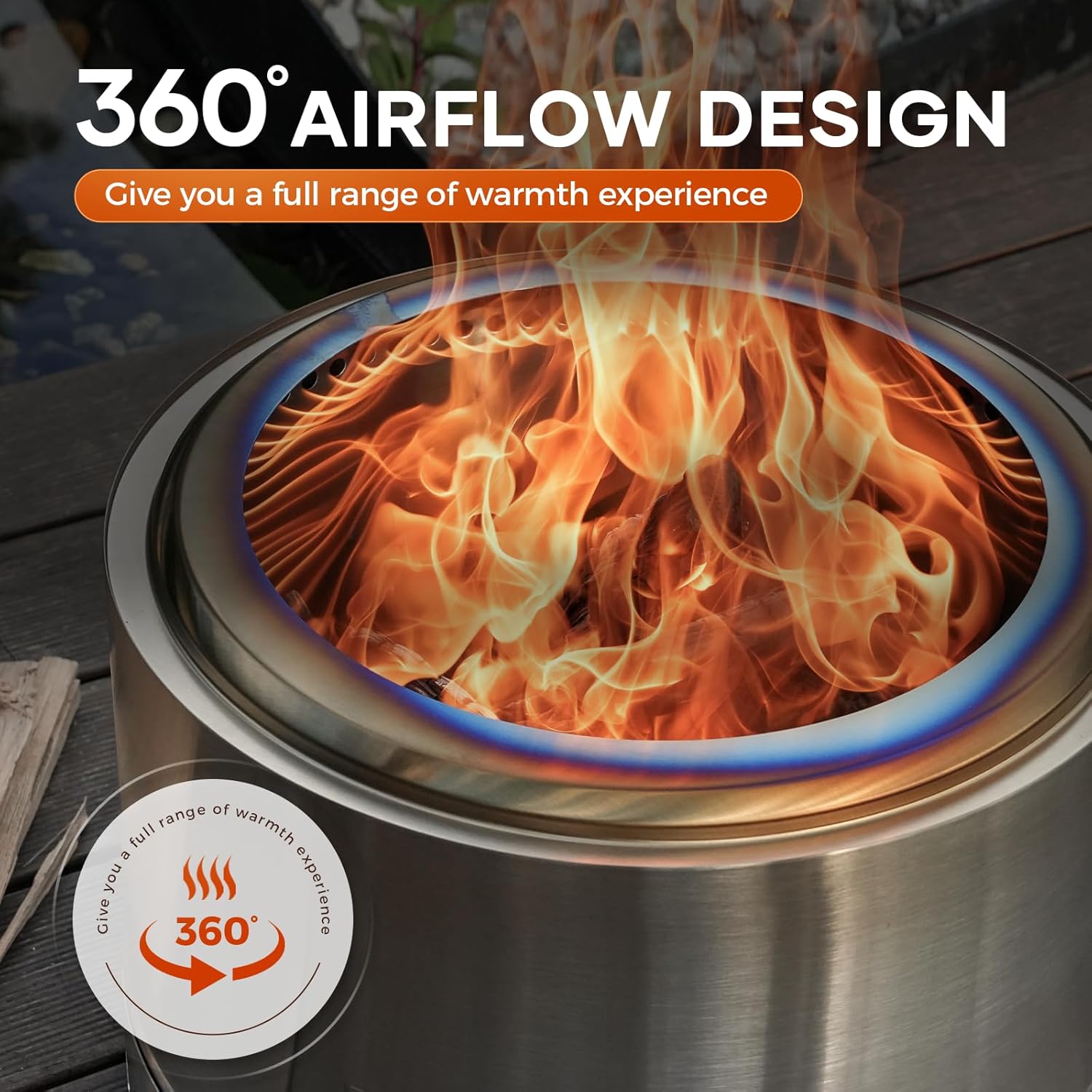 Smokeless Fire Pit, Portable Firepit Outdoor, 27 Inch Inky