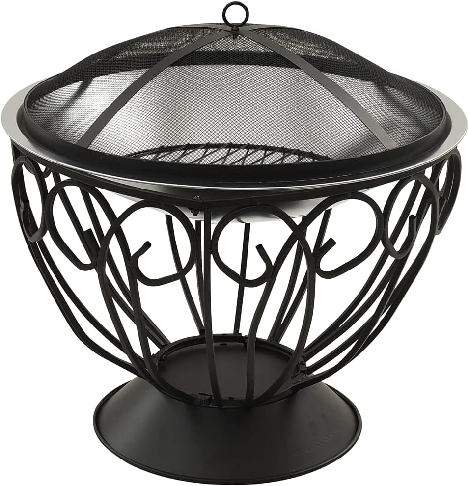 2-in-1 Fire Pit and BBQ with Poker 23.2
