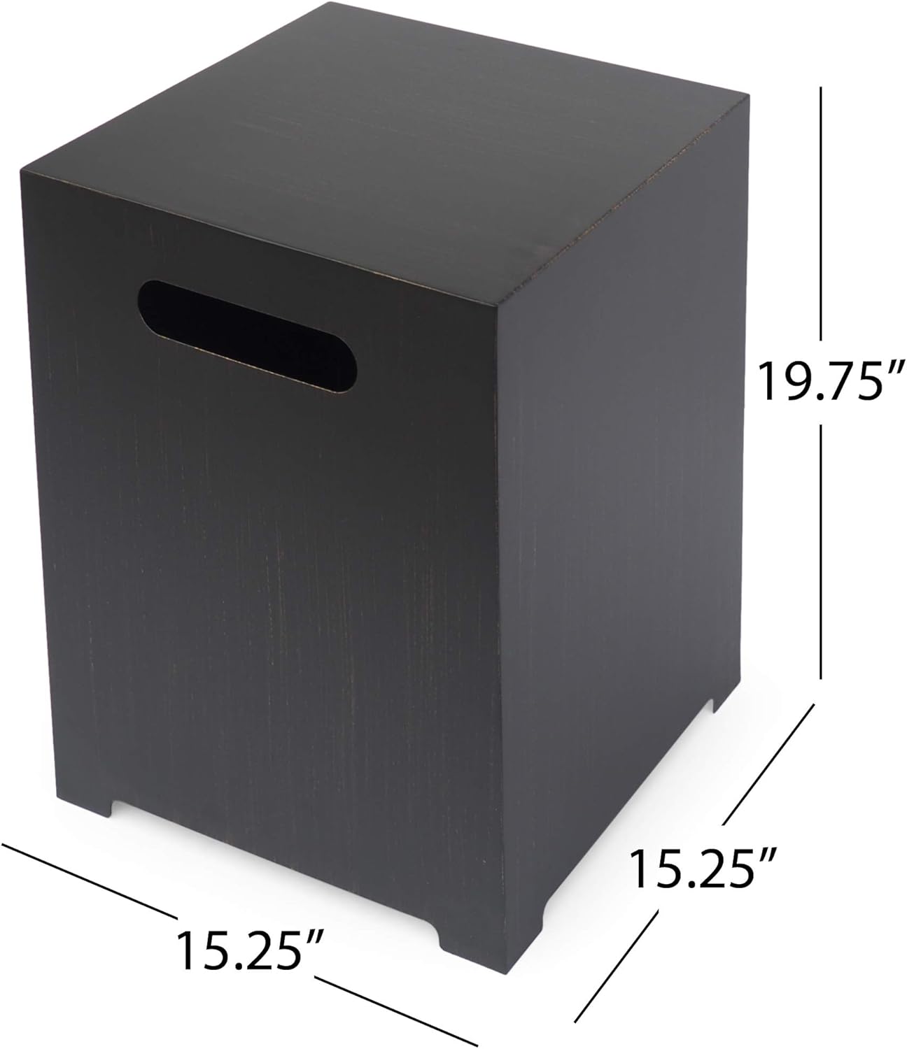 GDFStudio Outdoor Rectangular Fire Pit with Tank Holder, Brushed Brown