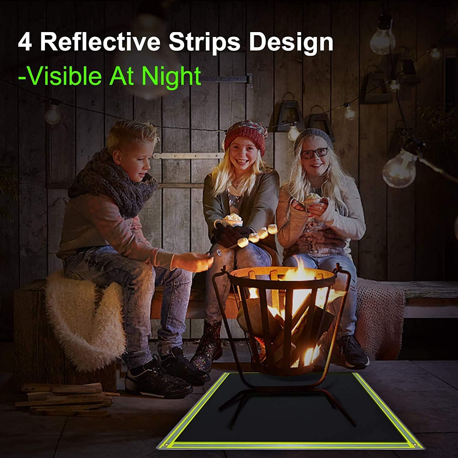 Fire Pit Mat, Grill Mat Deck Protector, Fire Pit Heat Resistant Mat, 3 Layers Fire Pit Pad Ember Mat, for Chiminea, Bonfire, Stove, Outdoor, Grass, Floor,59 * 67 inch /1.5 * 1.7m