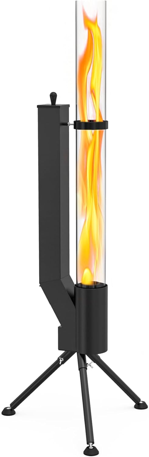 ONLYFIRE OUTDOOR LIVING Patio wood pellet Fire Pit with Ash Tray, Portable Pellet Heater for Camping Backyard Porch Coffee Shop Outside Restaurant, Bonfire Party, RV, Tailgating, Beach, FP042