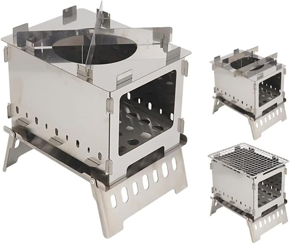 Fire Pit Outdoor Folding Cardnace Portable Charcoal Stove Camping Barbecue Rack Windproof Multipurpose