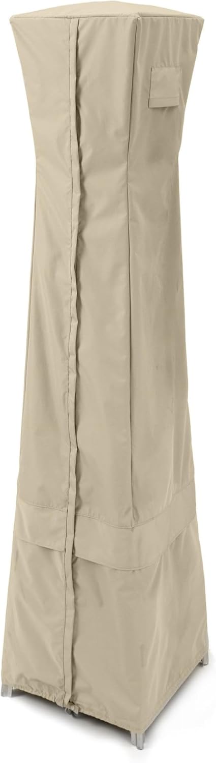 Covermates Square Patio Heater Cover - Weather Resistant Polyester, Elastic Hem, Water Resistant Zipper, Grill and Heating, 18W x 87H, Khaki