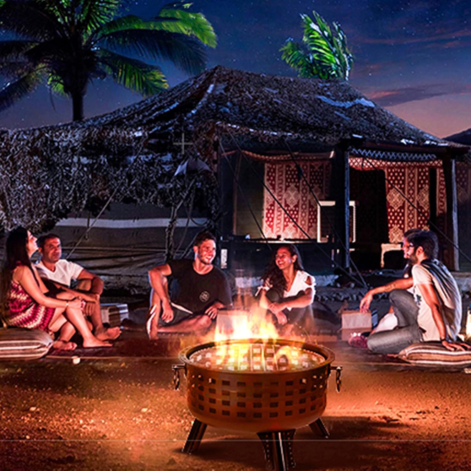 Multifunction Fire Pit & Bowl,Heating Campfire Barbecue Brazier,Outdoor Wood Burning Fire Pits