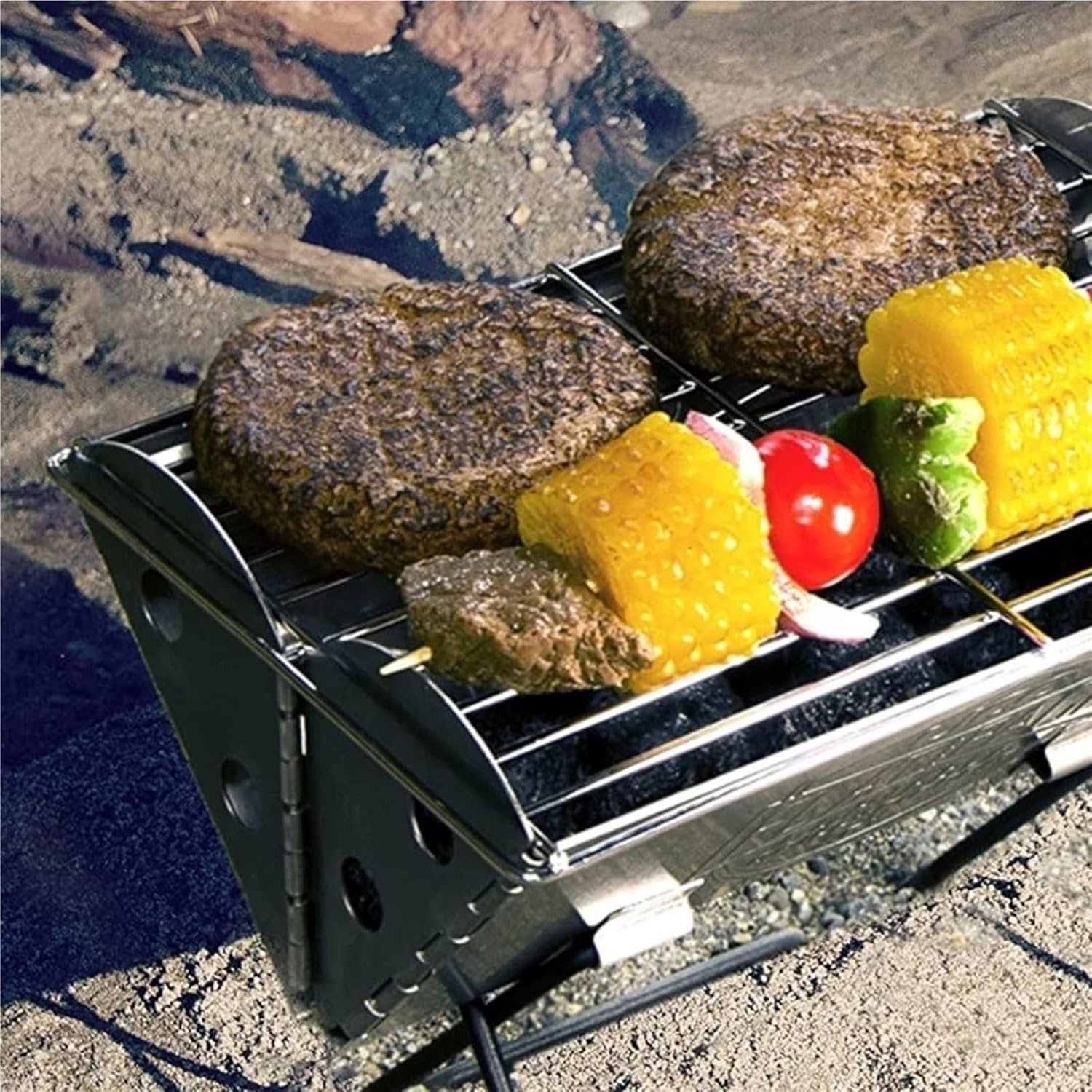 Grills Stable Outdoor Camping Flat Backpack Portable Stainless Steel Grill And Fire Pit