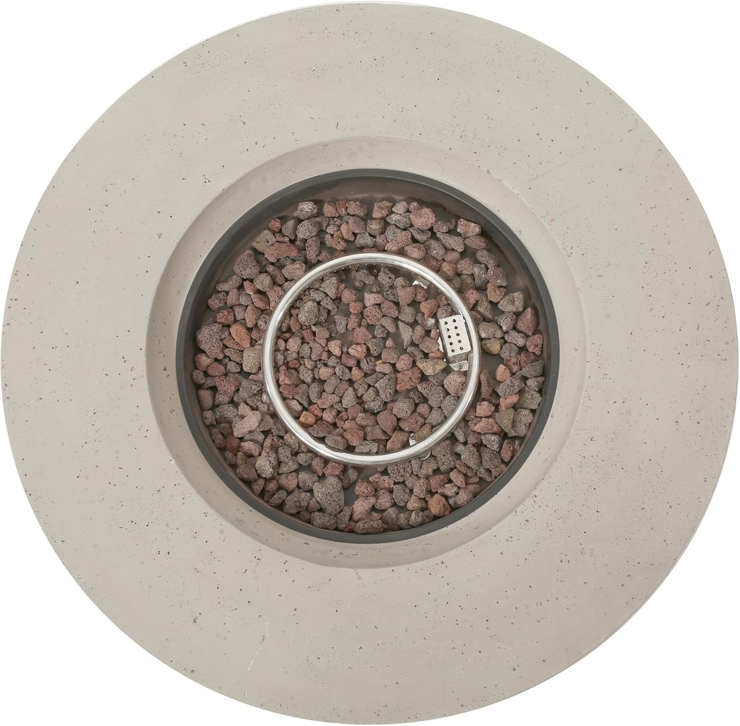 Merax 39.3 Inch Outdoor 50,000 BTU Round mgO Concrete Propane Fire Pit,Perfect for Cozy Gatherings,Light Grey