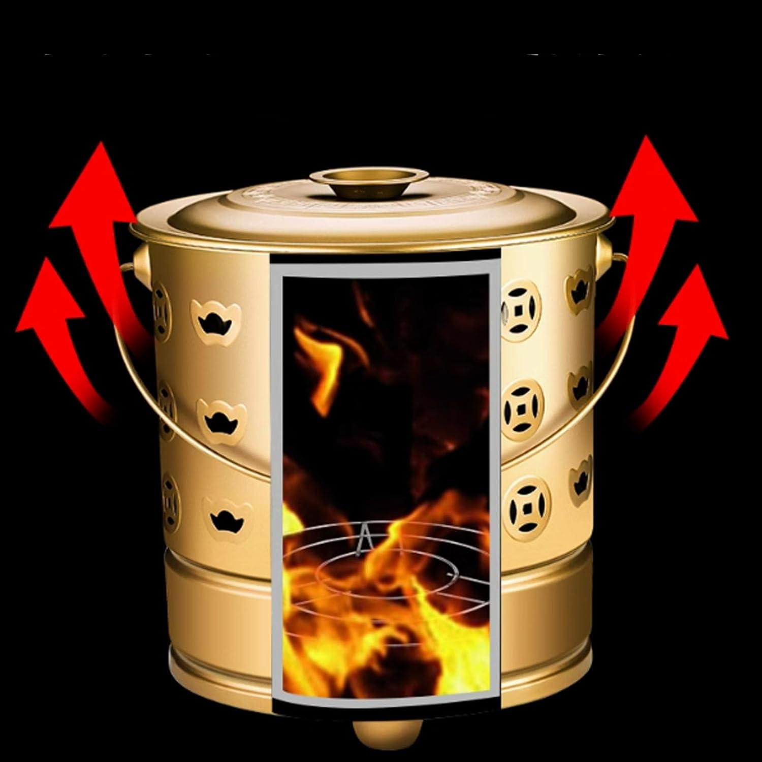 Stainless Steel Outdoor Yard Waste Incinerator Barrel, Fire Pit Burn Barrel with Lid & Burning Tong Cage, Durable Garden Trash Burner for Efficient Waste Disposal