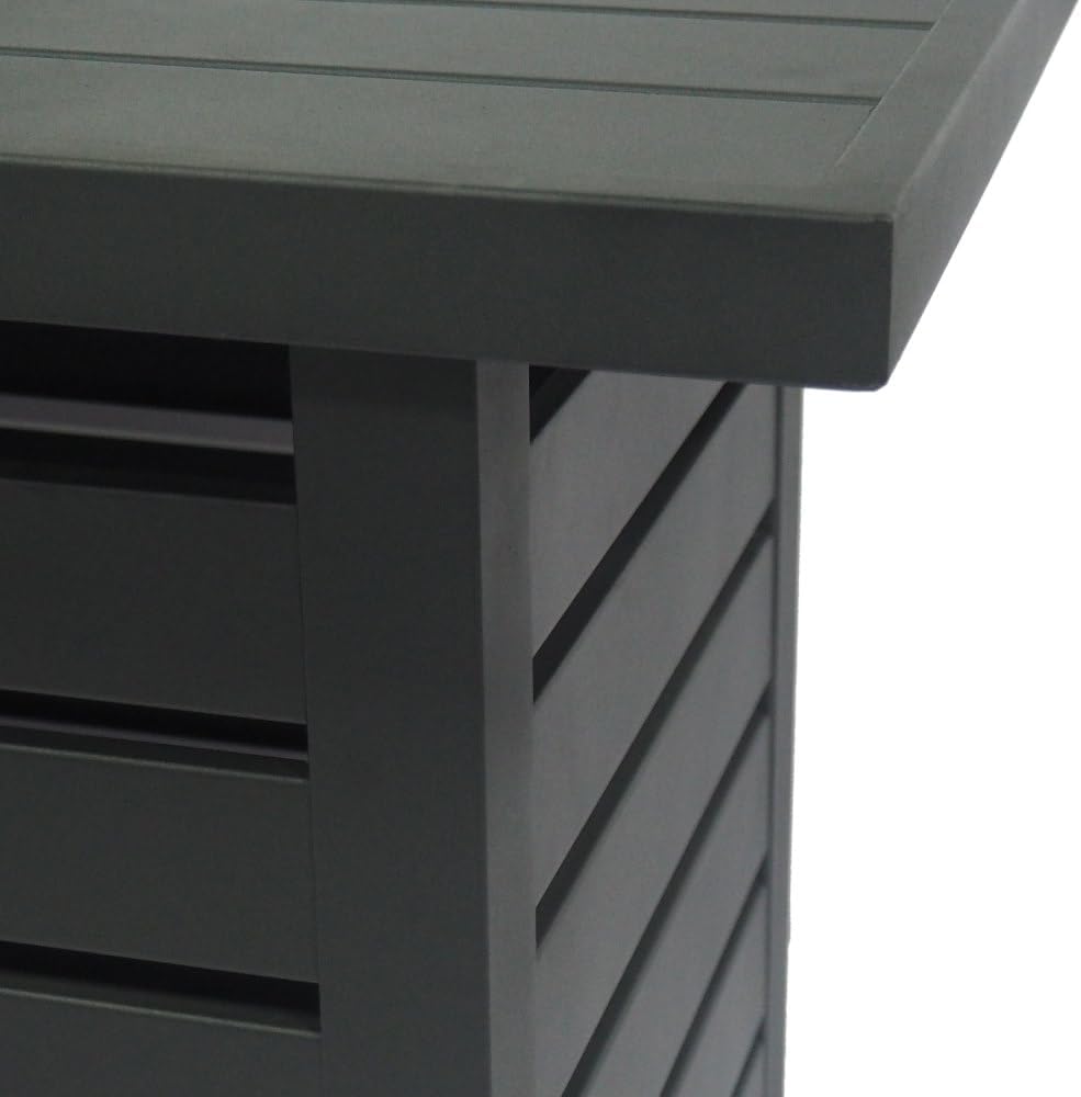 45×42×24 in Black Rectangular Outdoor Iron Fire Pit Table with Built-in Propane Tank Compartment, Patio & Backyard Heating Table for Cozy Nights