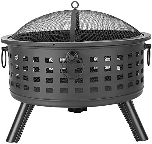 Fire Pits Outdoor Wood Burning Metal Fire Pits Round Lattice Fire Bowl
