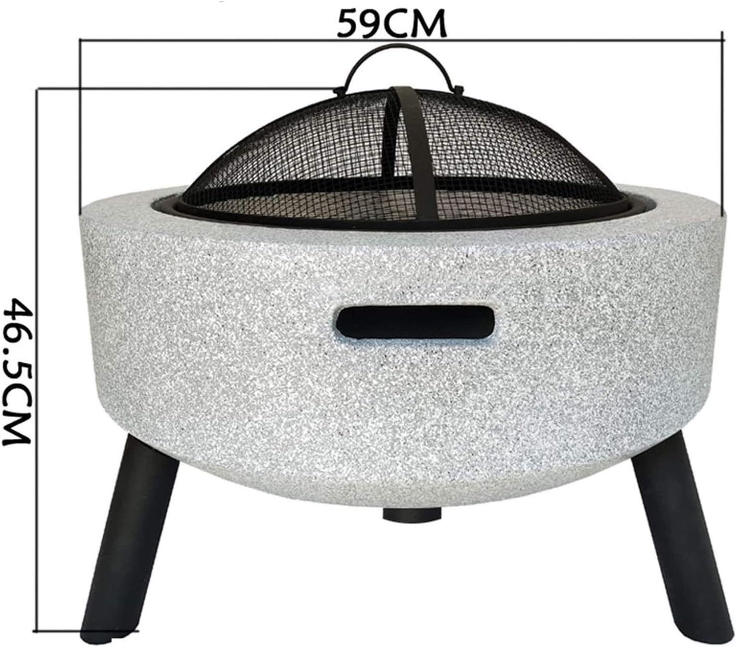 Outdoor Fire Pits Fire Bowl,Magnesia Barbecue Grill,Used for Outdoor Garden Fire Pit Heating/Barbecuing,Garden Terrace Brazier and Patio Stove,Black/White