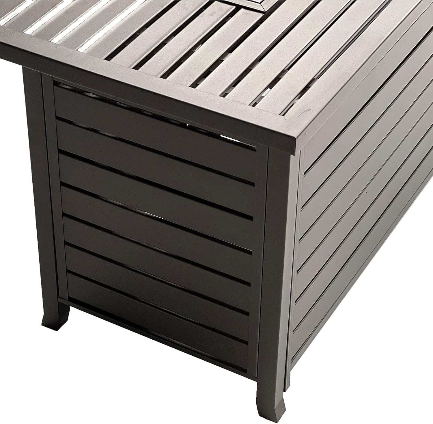 LEGACY HEATING 57 Inch Propane Fire Pit Table, 50,000BTU Outdoor Gas Fire Pit, 2 in 1 Rectangular Firepit Extruded Aluminum w/ Lid, Glass Beads, ETL Certified for Gatherings on Garden Backyard, Mocha