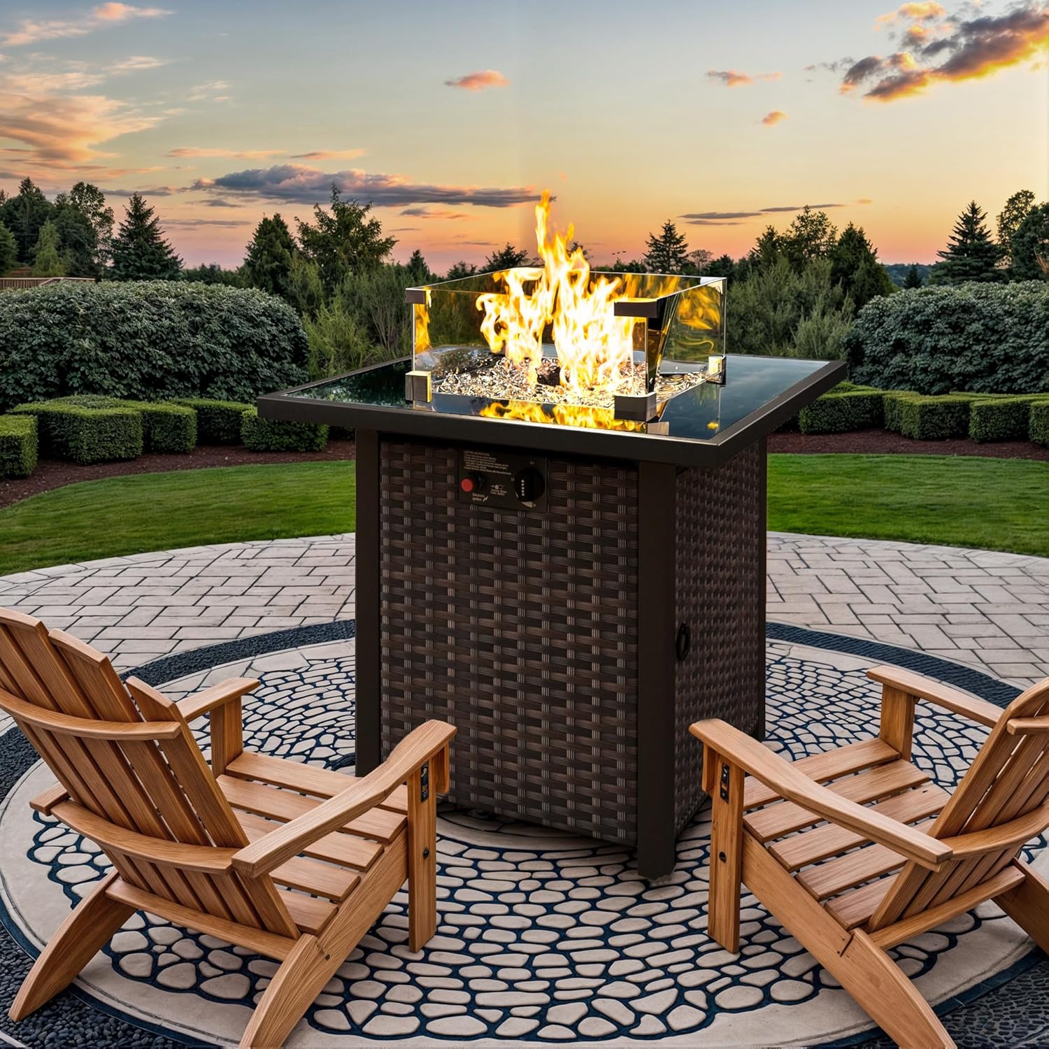 Propane Outdoor Fire Pit Table, 28