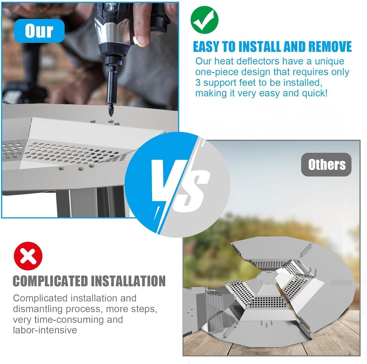 One-Piece Fire Pit Heat Deflector for Solo Stove Bonfire 19.5