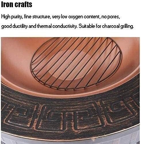 Outdoor Fire Pits Outdoor Wood Burning Fire Pits Outdoor Metal Firepit Round Table Backyard Patio Garden Stove Wood Burning Fire Pit with Spark Screen with Cover BBQ Cooking for Outside Camp