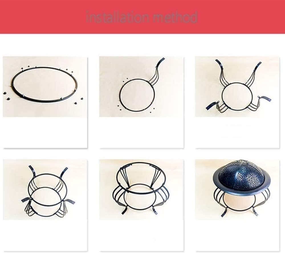 BBQ Grill Outdoor Fire Pits Outdoor Wood Burning Cast Iron Grill, All in One Open Fire Cooking, Stainless Steel Garden Grill Brazier BBQ Indoor Charcoal Fire Pit Carbon Stove with Cover BBQ Cooking fo