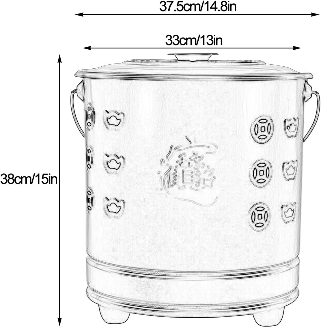 Burn Barrels for Outside, Fire Pit with Stainless Steel Liner, Hook & Combustion Rack, Fire Barrel for Leaves, Trash
