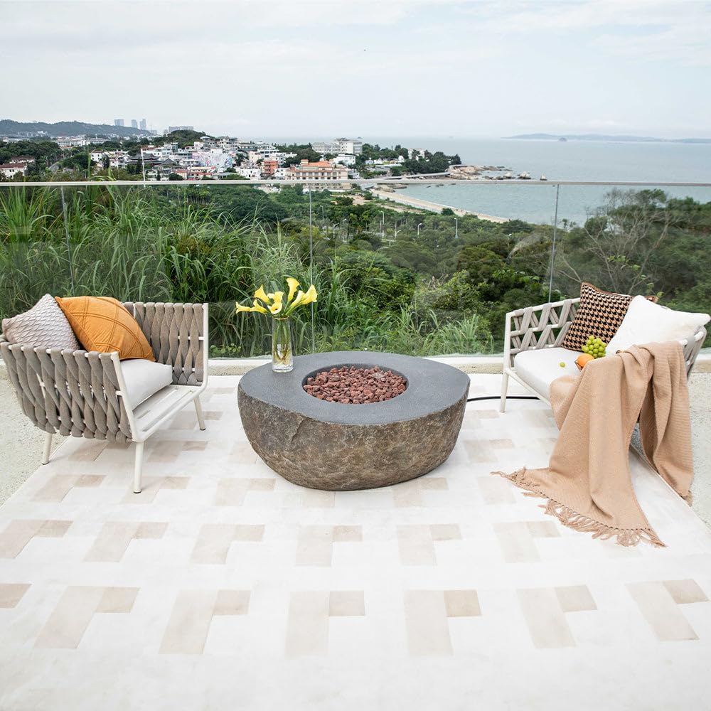 Boulder Concrete Fire Pit 43