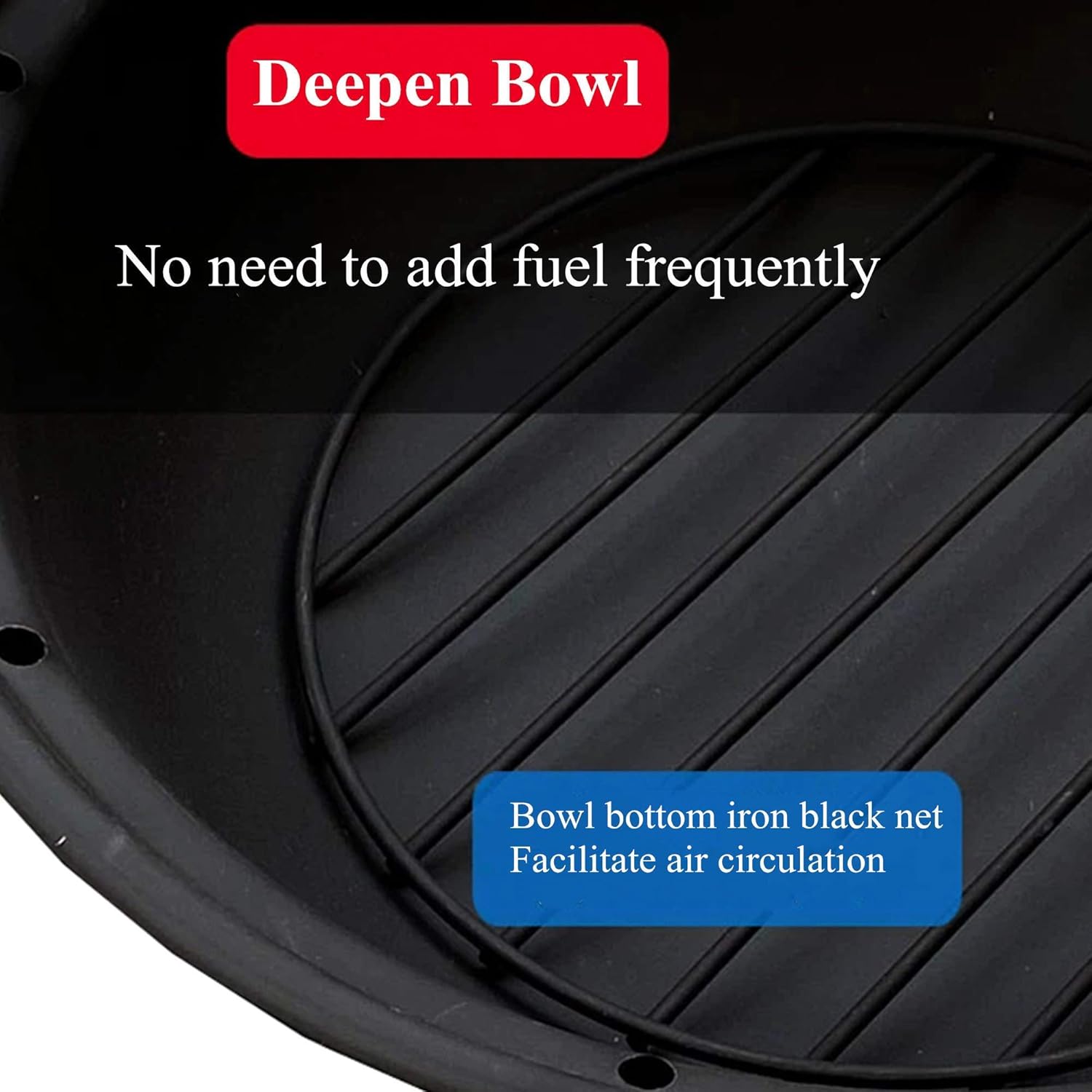 Cast Stone Bonfire Table,Party Fire Pit for Camping,Patio Heater,with Deep Fire Pit Bowl/Net Cover/Chrome Grilled Wire Mesh/Black Charcoal Tray