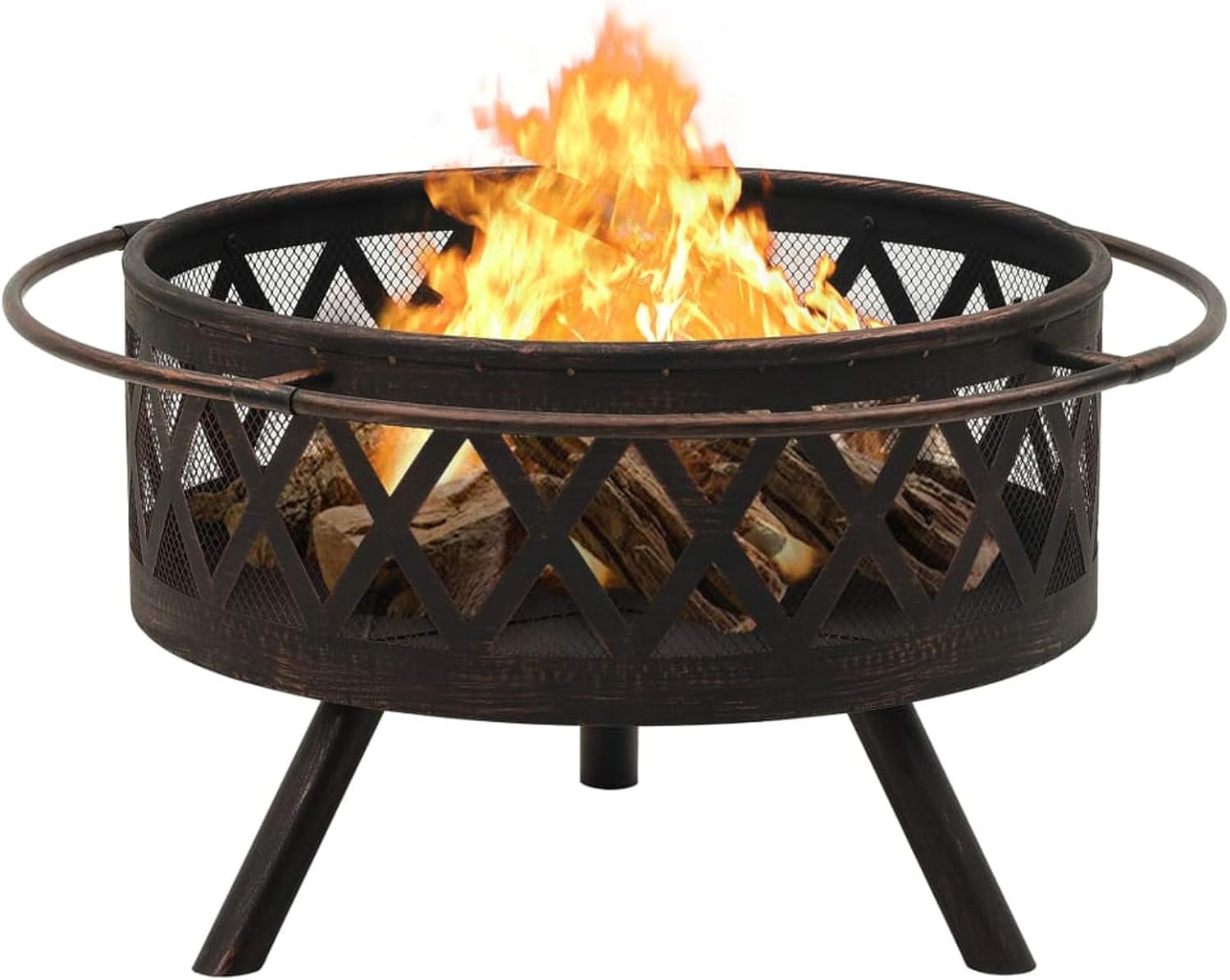 Fire Pits & Outdoor Fireplaces Rustic Fire Pit with Poker 29.9