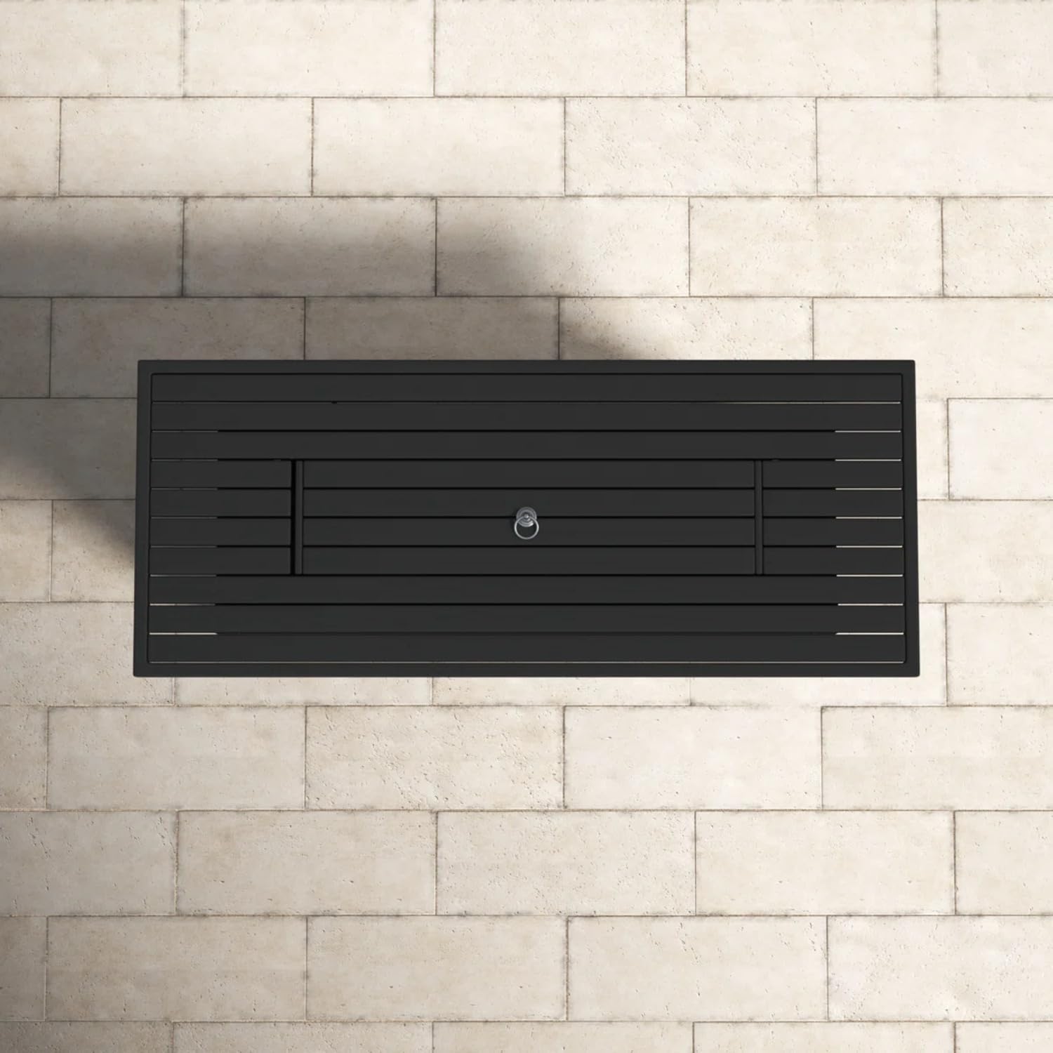 42 inch Rectangular Propane Natural Gas Fire Pit Table, 50,000 BTU Dual Fuel Outdoor Firepit with Lid & Cover, Modern Steel Design for Patio, Deck, Backyard (Black)​