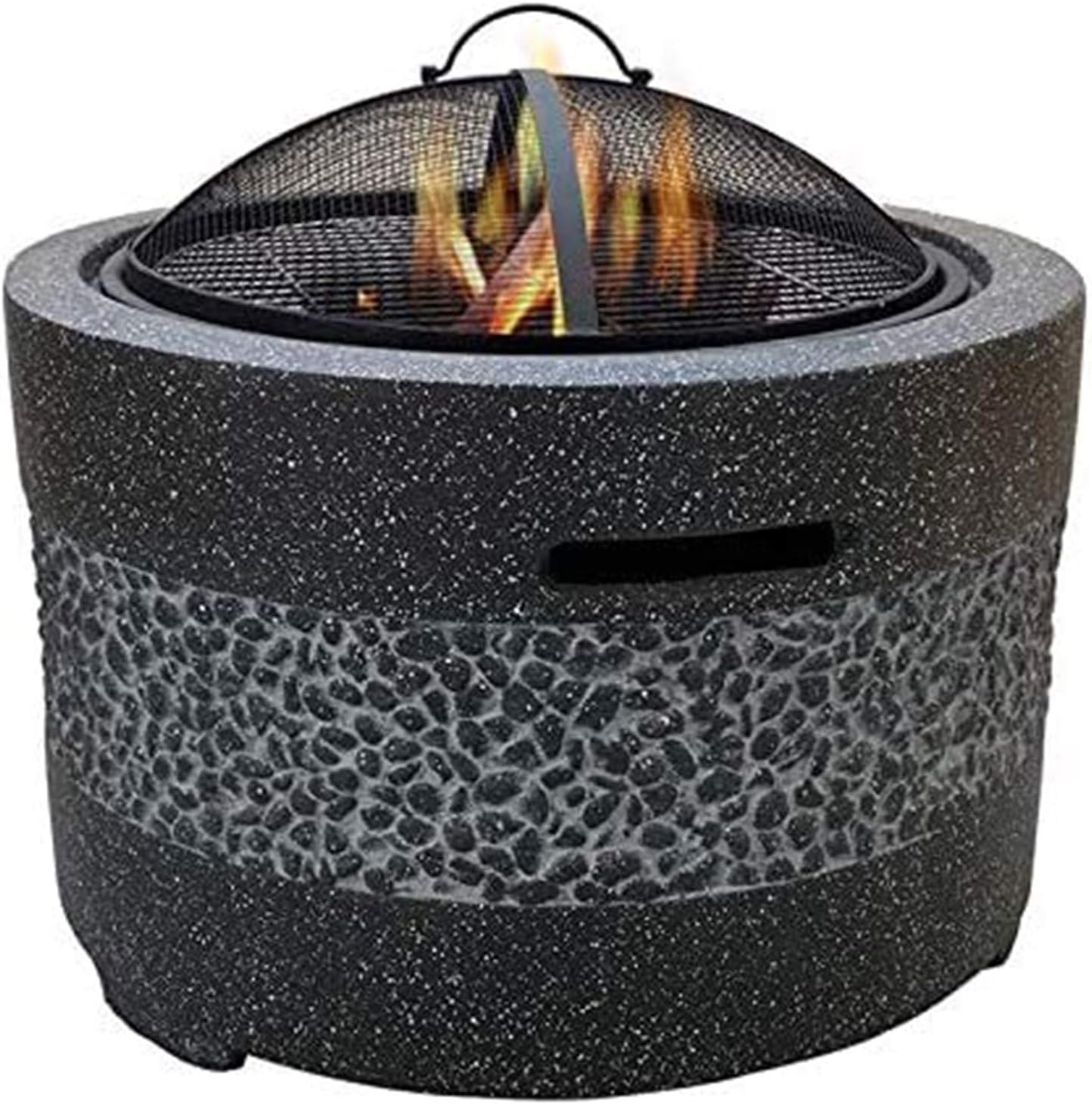 Fire Pits Outdoor Wood Burning Fire Pit Tables for Outside Patio, Fire Pit Bowl, with Heat-Resistant Coating, BBQ Net, for Outdoor Camping Patio with Cover BBQ Cooking for Outside Camping Backyar