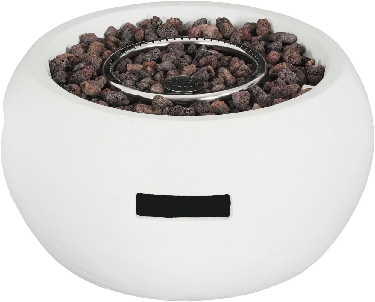 Patio Propane Fire Pit, 40,000BTU, White Magnesium Oxide Efficient Heat Outdoor Lawn Cozy Gathering